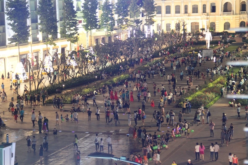 Người dân TP.HCM xuống đường tận hưởng thời khắc giao thừa ảnh 6